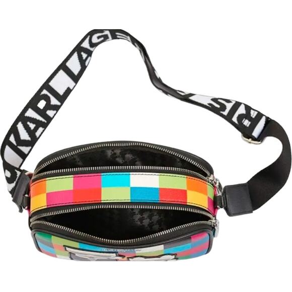 NWT Karl Lagerfeld Paris Maybelle Multicolor Crossbody Camera Bag Purse Handbag - Picture 6 of 9